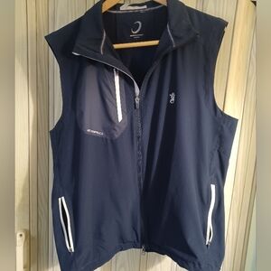 ZERO RESTRICTION Men's L Navy Blue Performance Golf Vest Gilet Full Zip